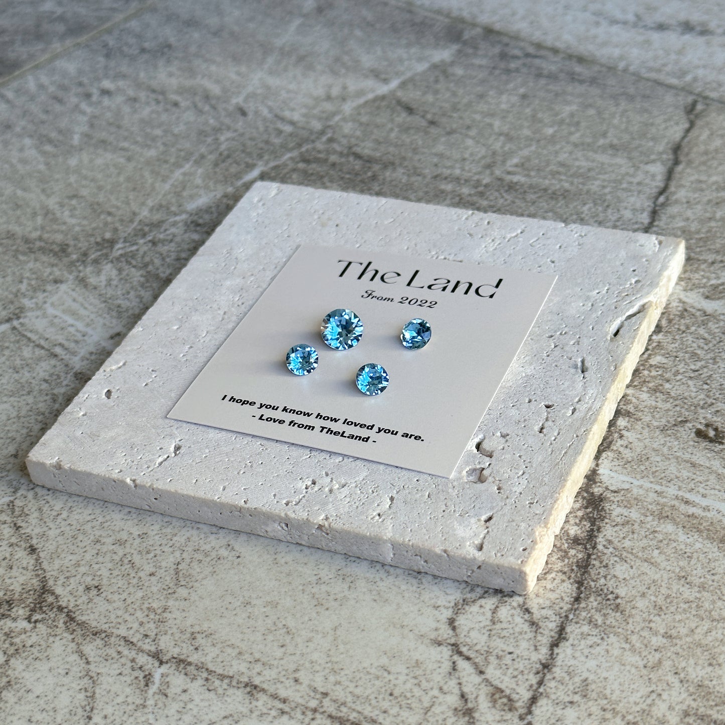 Aquamarine Swarovski Crystal Studs | Mini Crystal Earrings | Blue Studs