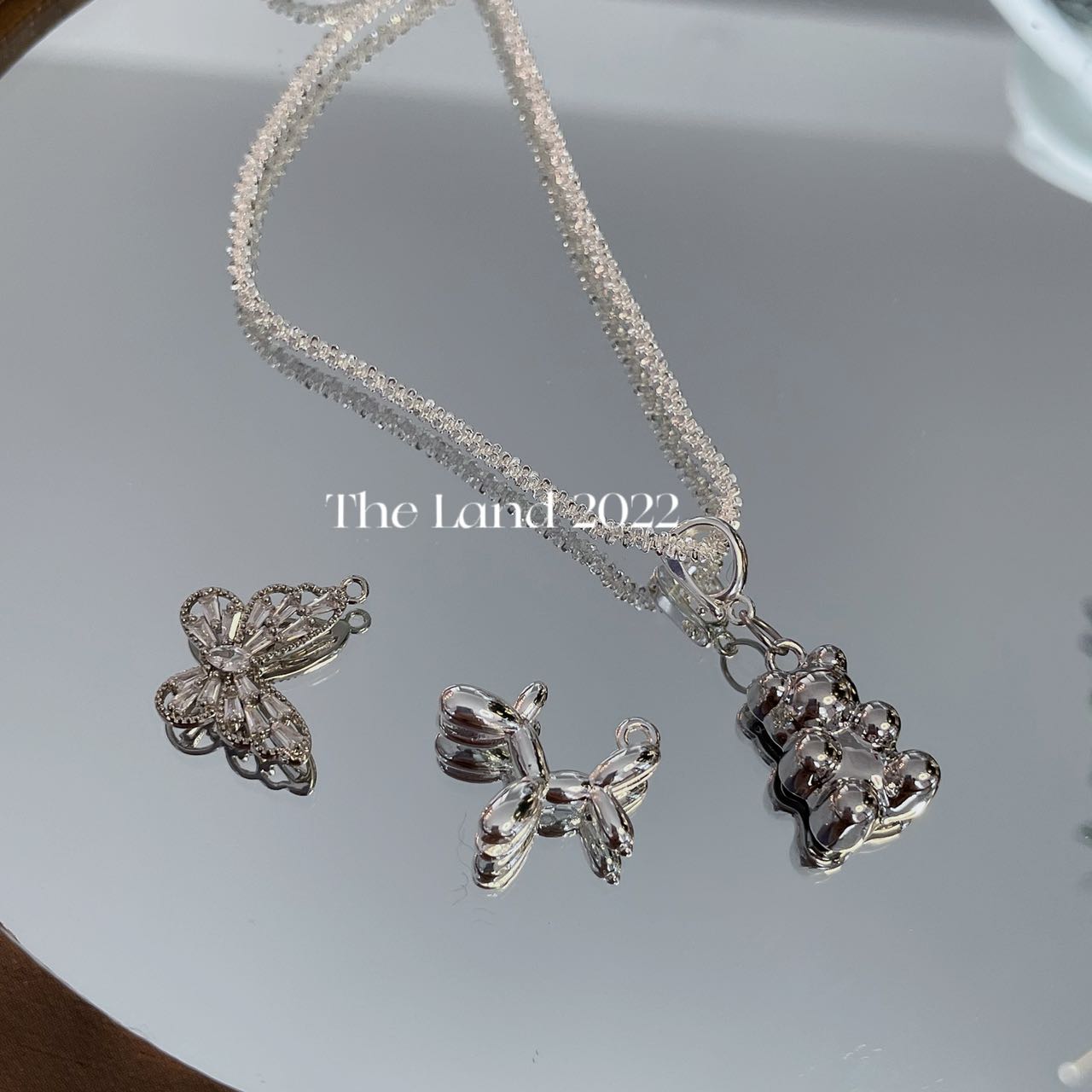 WhiteGold Ballon Puppy Handmade Necklace