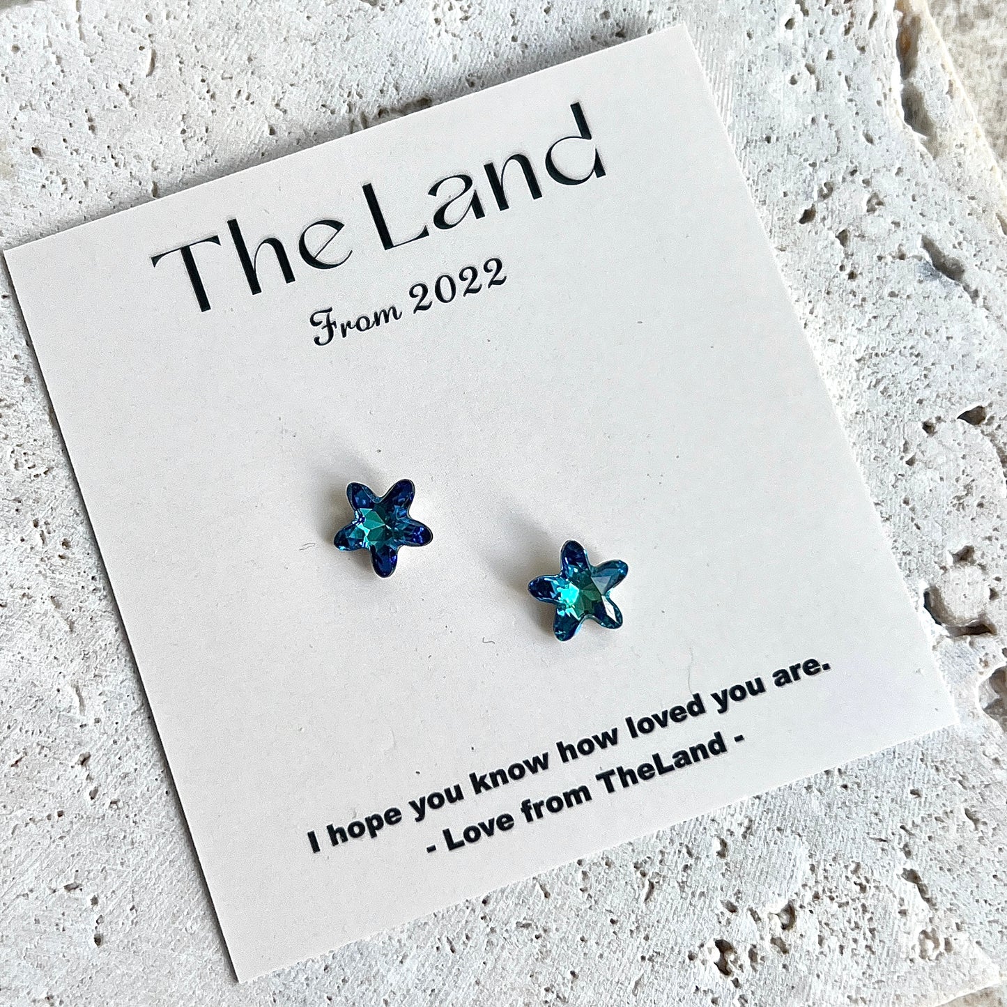 Star | Blue Light Swarovski Crystal Studs | Mini Crystal Earrings