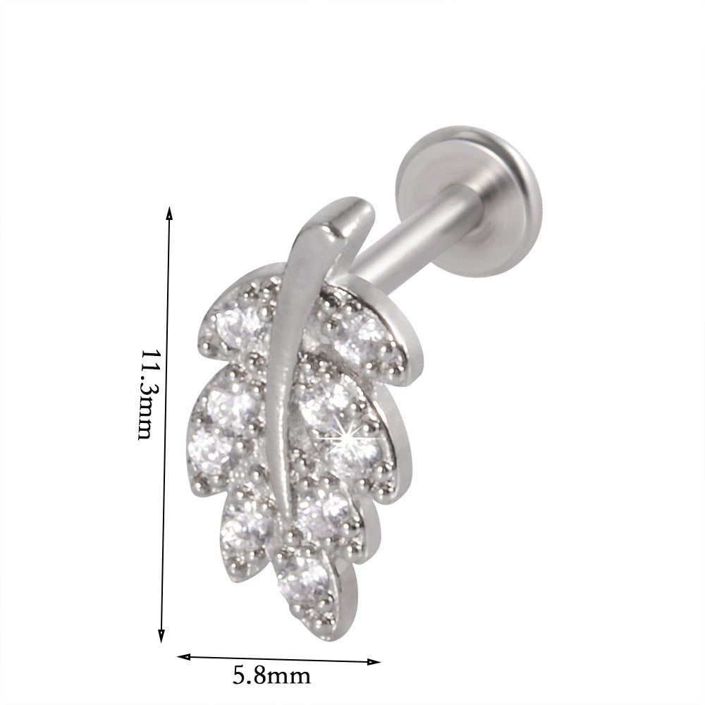 Leaf | Titanium studs| mini earring