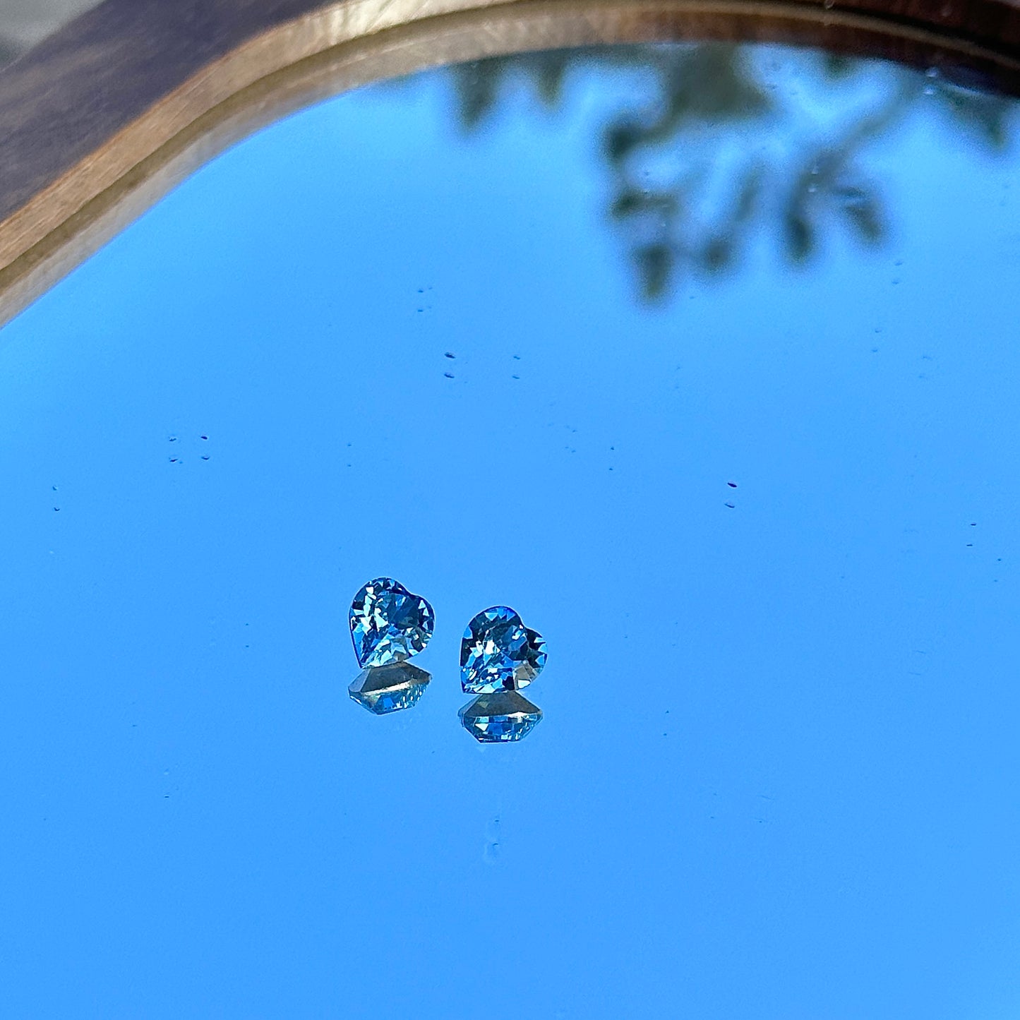 Heart Shape |Aquamarine Swarovski Crystal Studs | Earrings